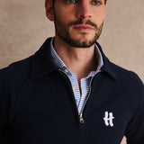 SUDADERA POLO ZIP MARINO