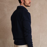 SUDADERA POLO ZIP MARINO