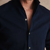 CAMISA LINO CUELLO MAO MARINO