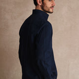 CAMISA LINO CUELLO MAO MARINO