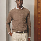 TAUPE CABLE KNIT BOXY JUMPER