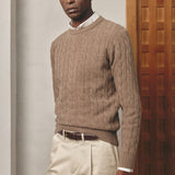 TAUPE CABLE KNIT BOXY JUMPER