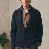 CARDIGAN CUELLO SMOKING MARINO