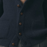 CARDIGAN CUELLO SMOKING MARINO