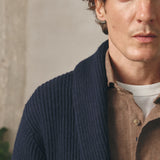 CARDIGAN CUELLO SMOKING MARINO
