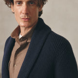 CARDIGAN CUELLO SMOKING MARINO