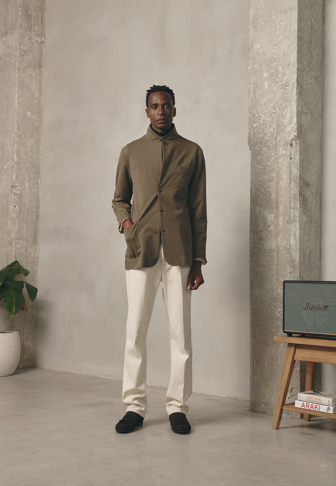 TEBA KHAKI KNIT BLAZER