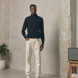 NAVY ROLL NECK JUMPER