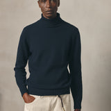 NAVY ROLL NECK JUMPER
