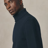 NAVY ROLL NECK JUMPER