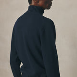 NAVY ROLL NECK JUMPER