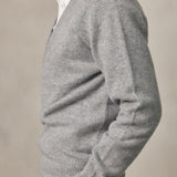 GREY WOOL V-NECK JUMPER