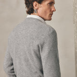 GREY WOOL V-NECK JUMPER