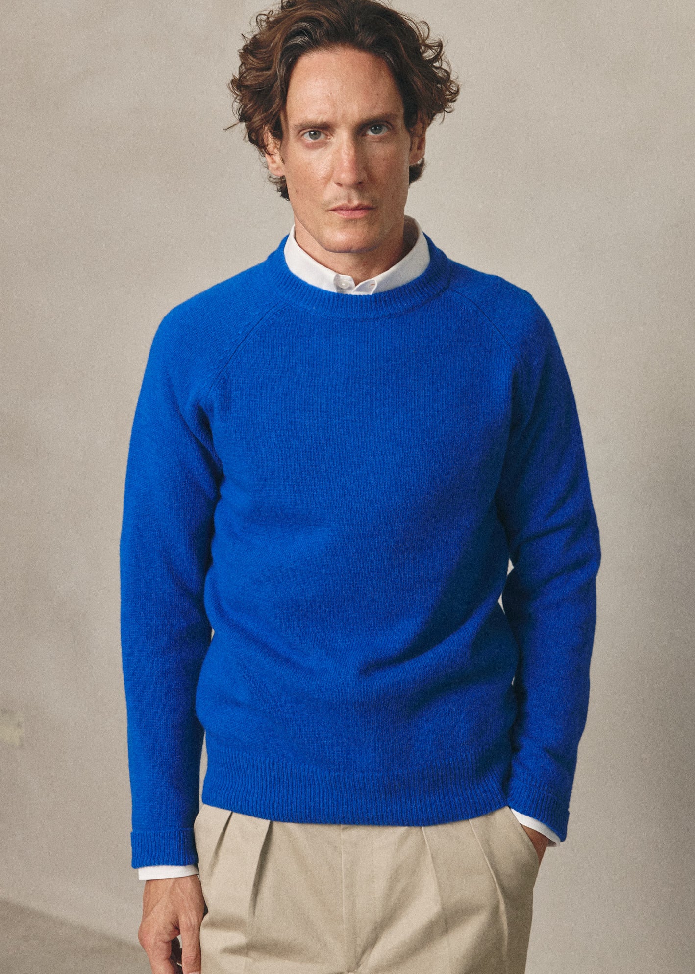 ROYAL BLUE WOOL BOXY JUMPER