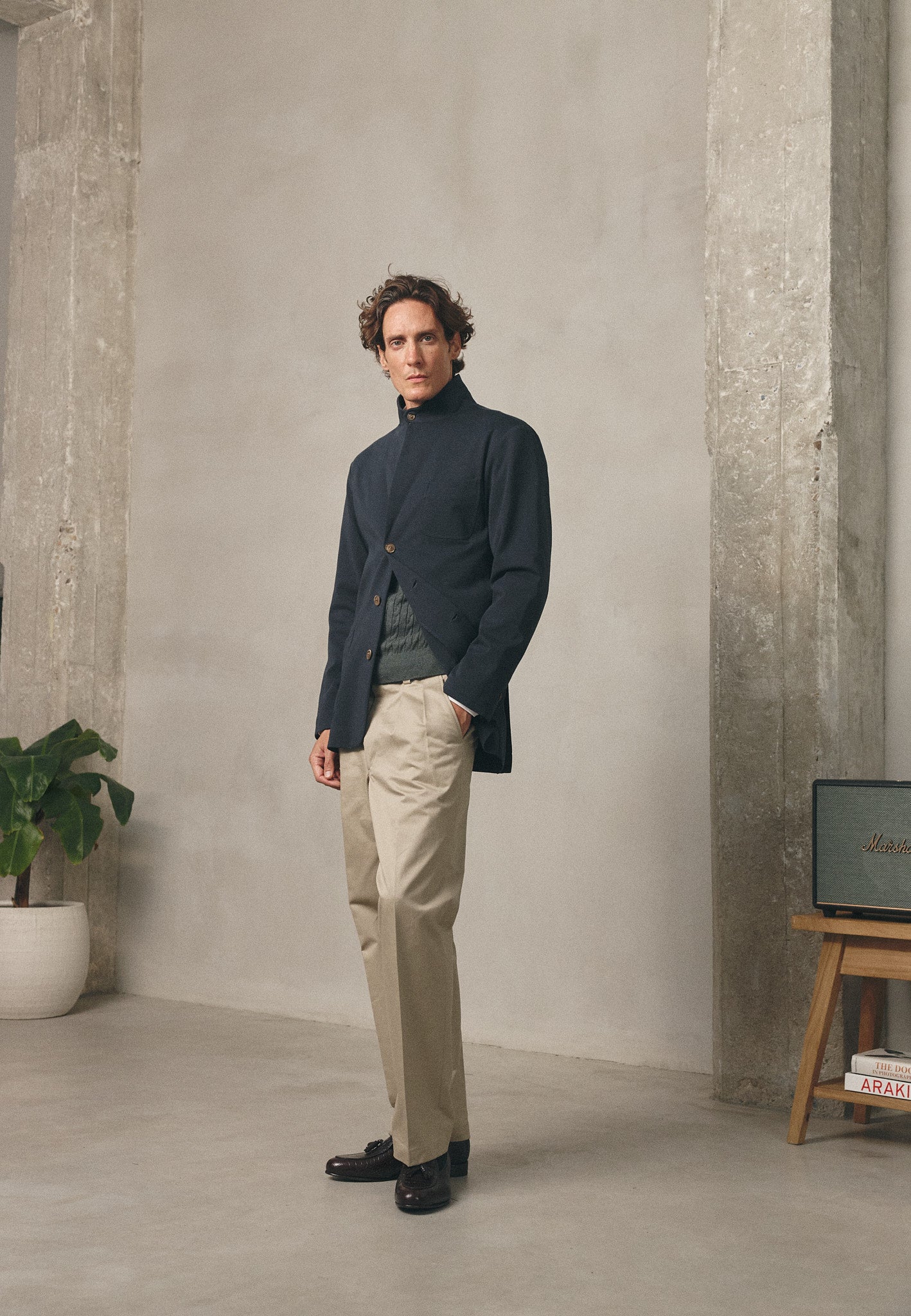 TEBA NAVY KNIT BLAZER