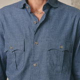 CAMISA PATA DE GALLO AZUL