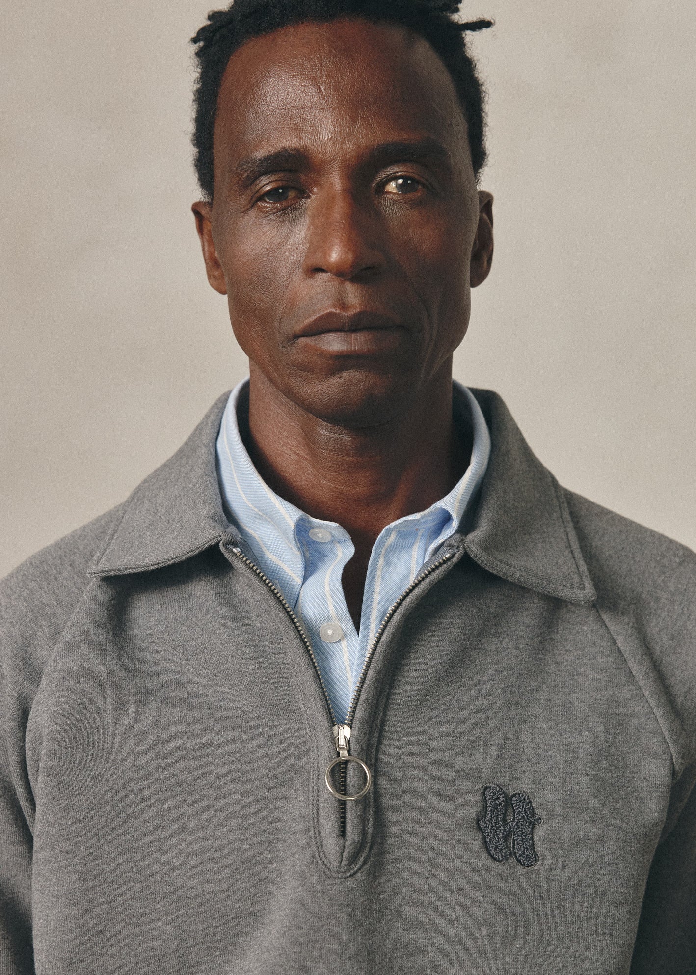CHARCOAL ZIP POLO SWEATSHIRT 2.0
