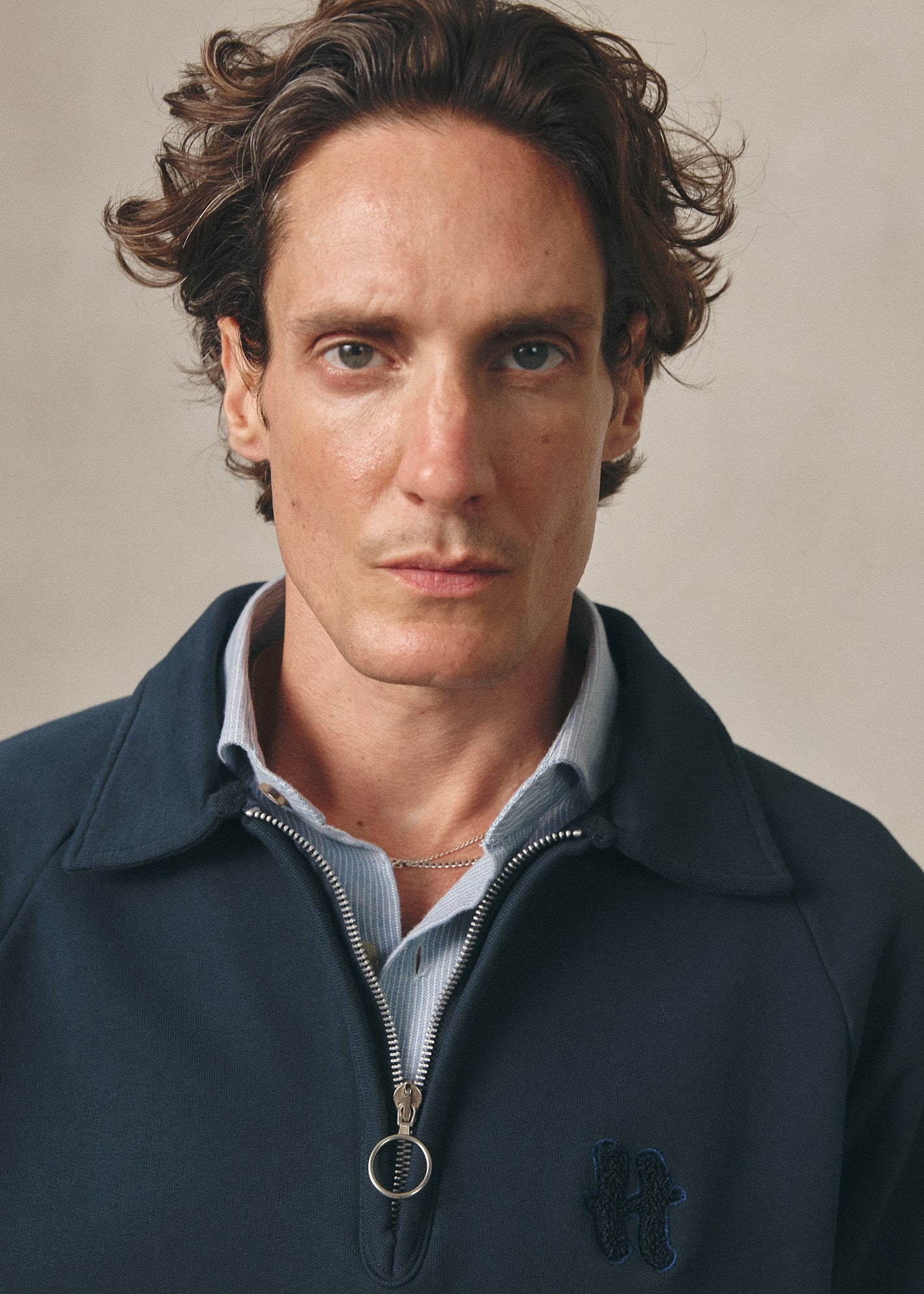 NAVY ZIP POLO SWEATSHIRT 2.0