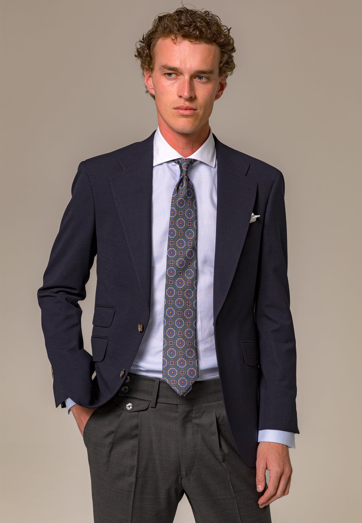 PREMIUM GREY SUPER 110' WOOL TROUSERS