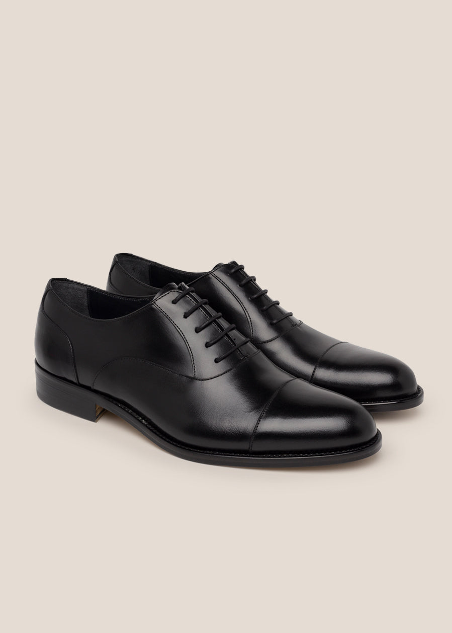 LUXURY BLACK LEATHER OXFORD SHOE