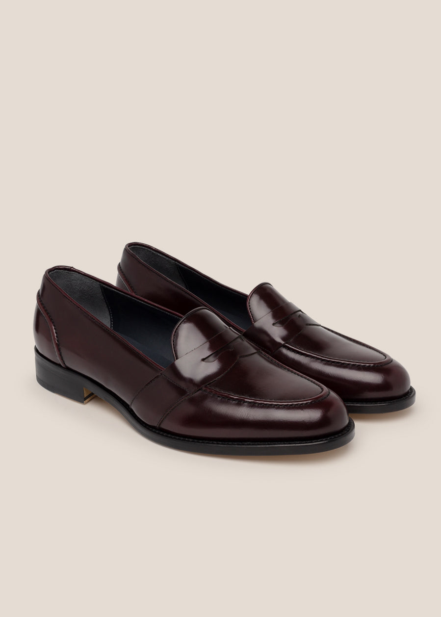 BURGUNDY LEATHER PENNY LOAFER