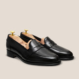 BLACK LEATHER PENNY LOAFER