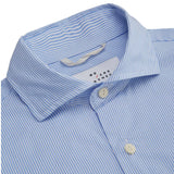CAMISA MIL RAYAS ALGODÓN CELESTE