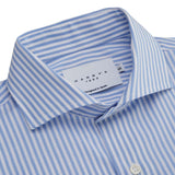 CAMISA RAYAS ALGODÓN CELESTE