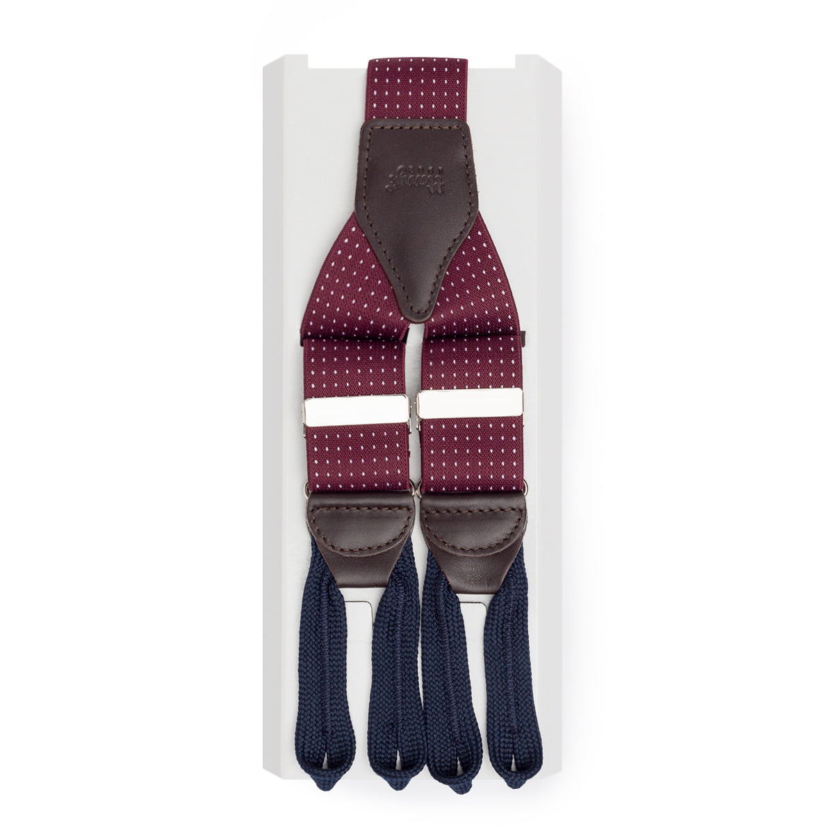 {{ tipo de producto }} TIRANTE BURDEOS MICRO TOPOS BLANCOS - Harrys 1982