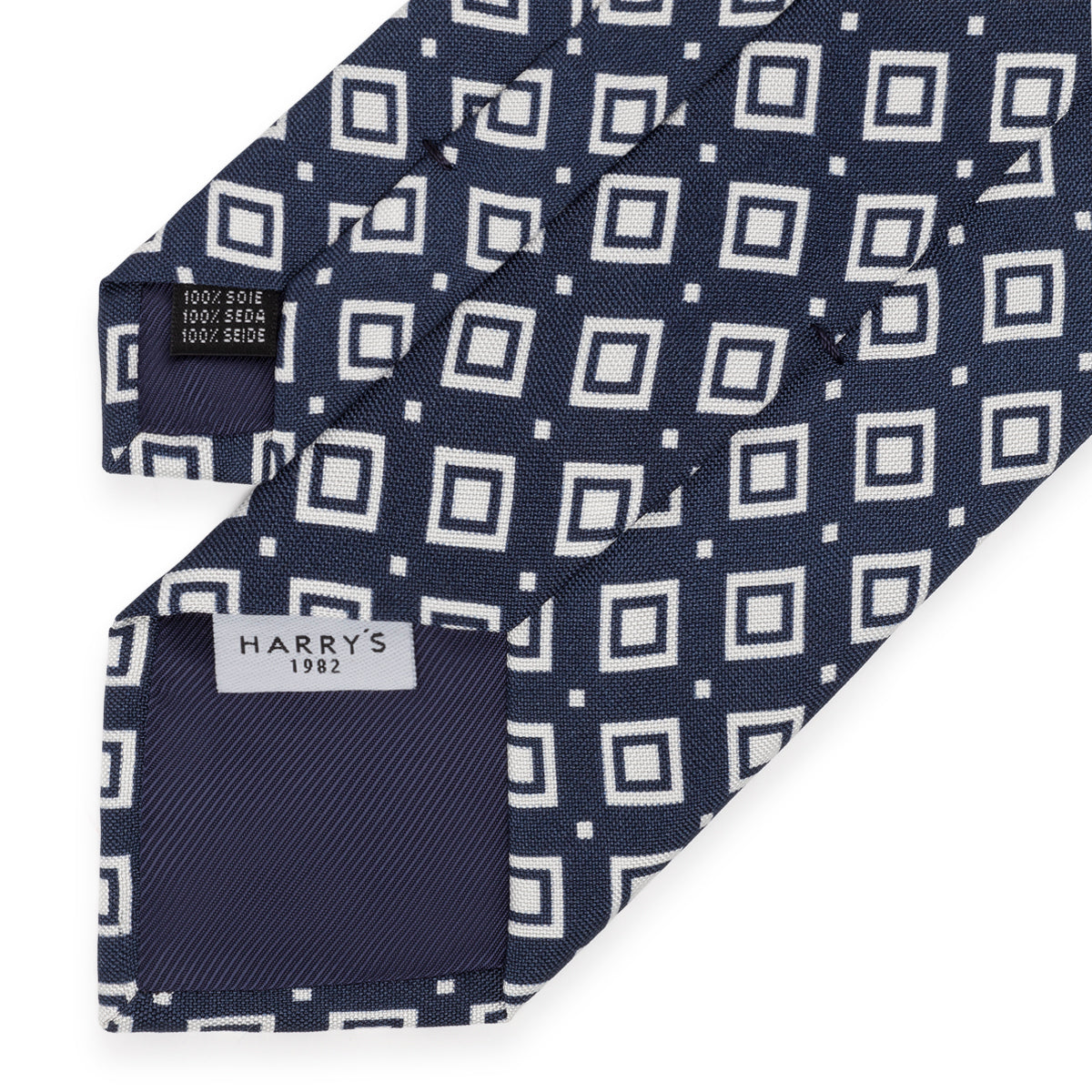 {{ tipo de producto }} CORBATA CUADRADOS MARINO - Harrys 1982