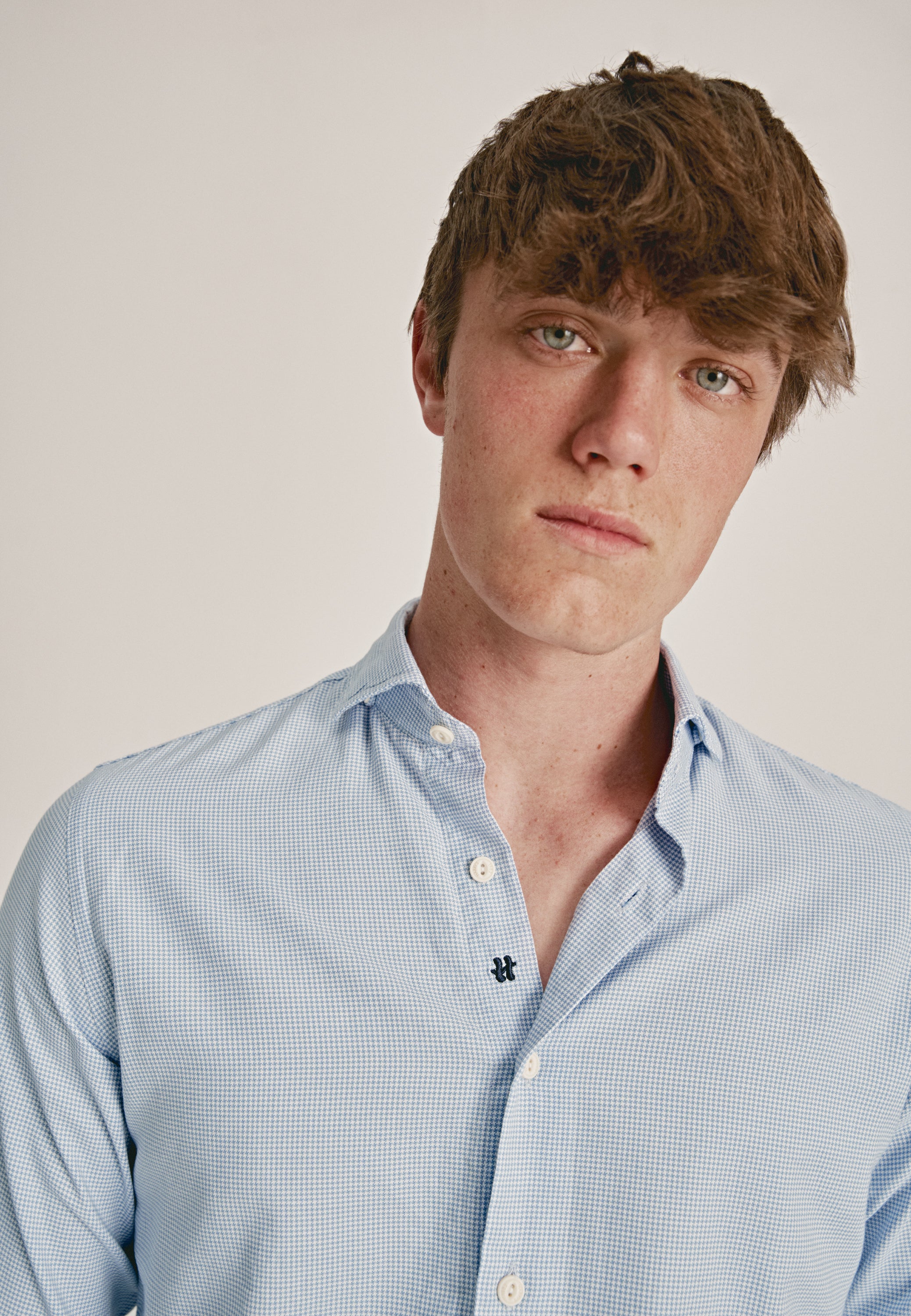{{ tipo de producto }} CAMISA PATA DE GALLO CELESTE - Harrys 1982