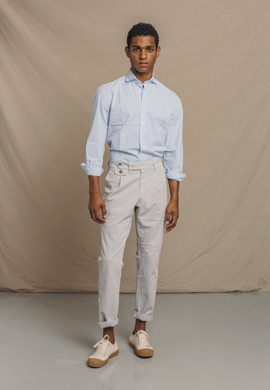 {{ tipo de producto }} CAMISA RAYAS ALGODÓN CELESTE - Harrys 1982