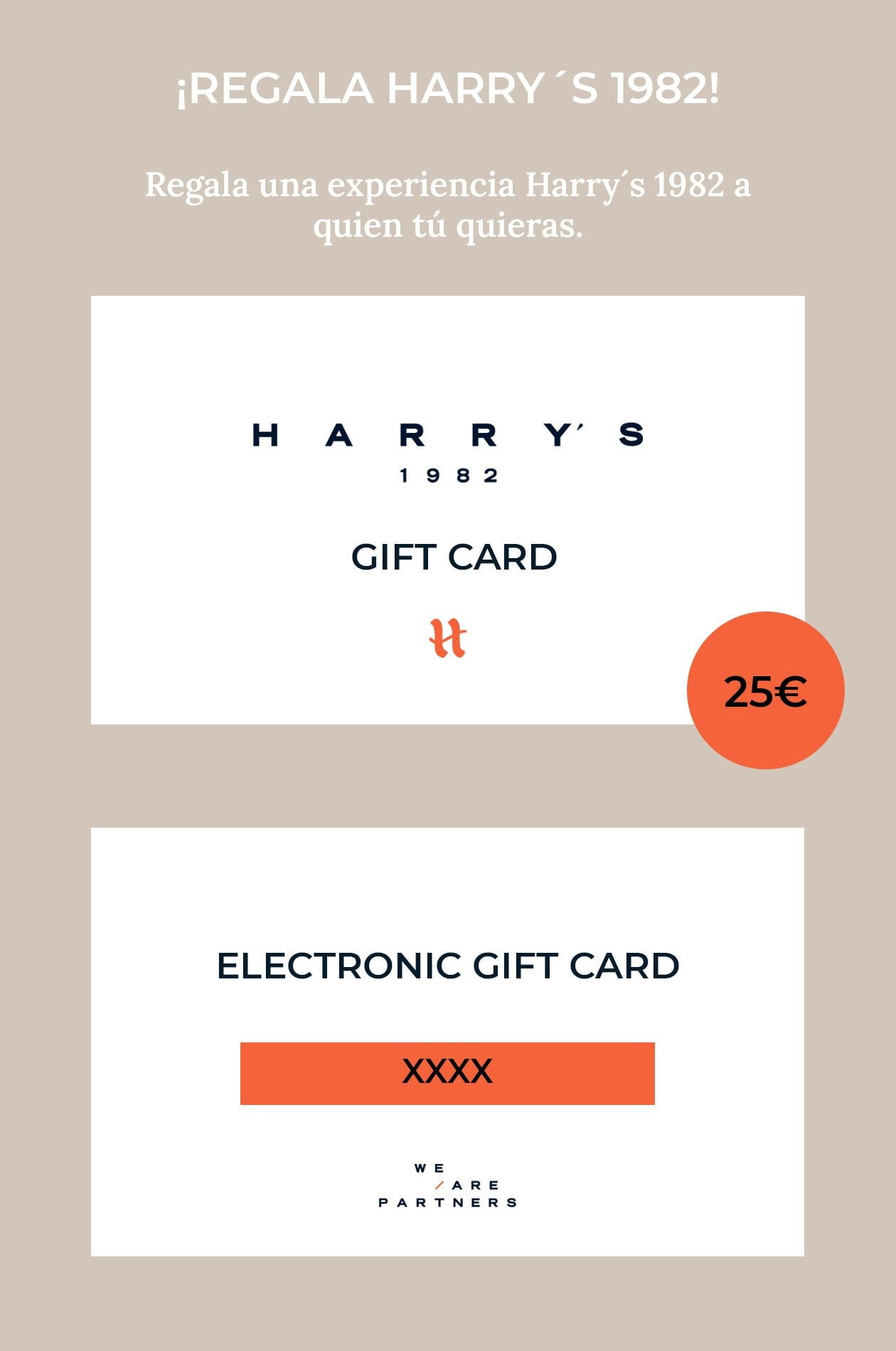 {{ tipo de producto }} TARJETA REGALO - Harrys 1982